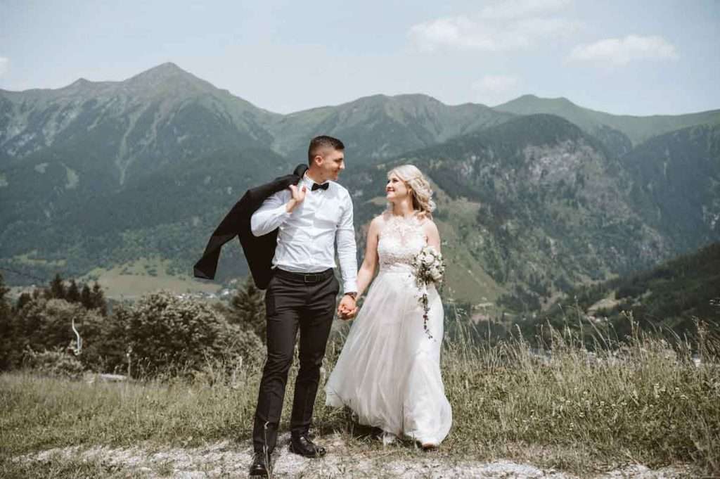 Brautpaarshooting in Bellevue Alm in Bad Gastein